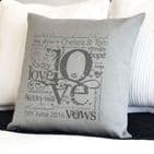 Personalised Wedding Or Engagement Love Cushion